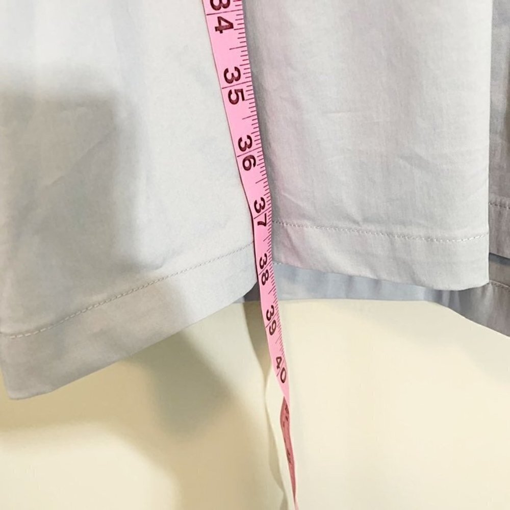 New Gentle Herd Shirt Dress Women S Light Blue Lantern Sleeve Cotton Poplin — image 4 of 8